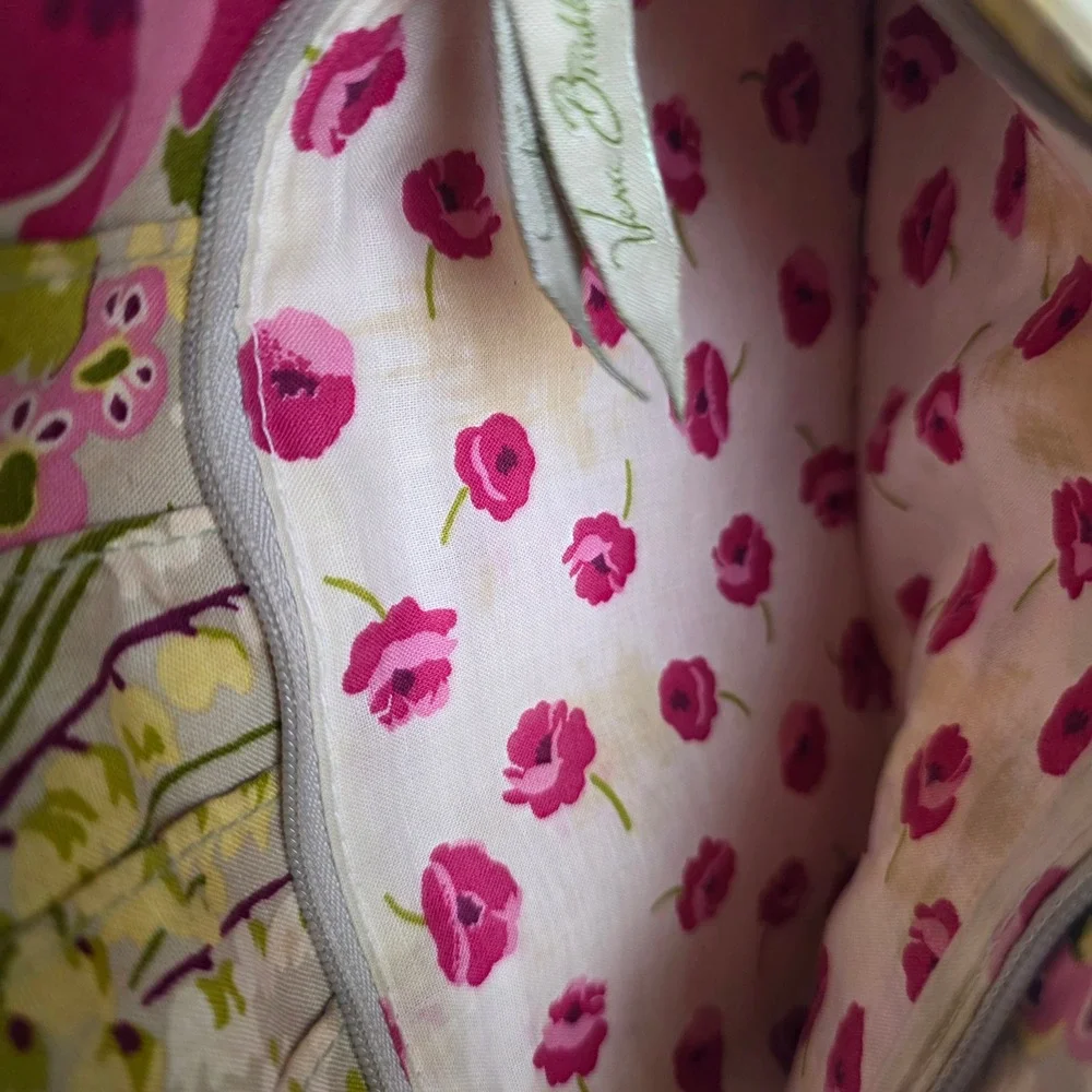 Vera Bradley Symphony in Hue Floral Quilted Cotton Shoulder Bag Pink Green